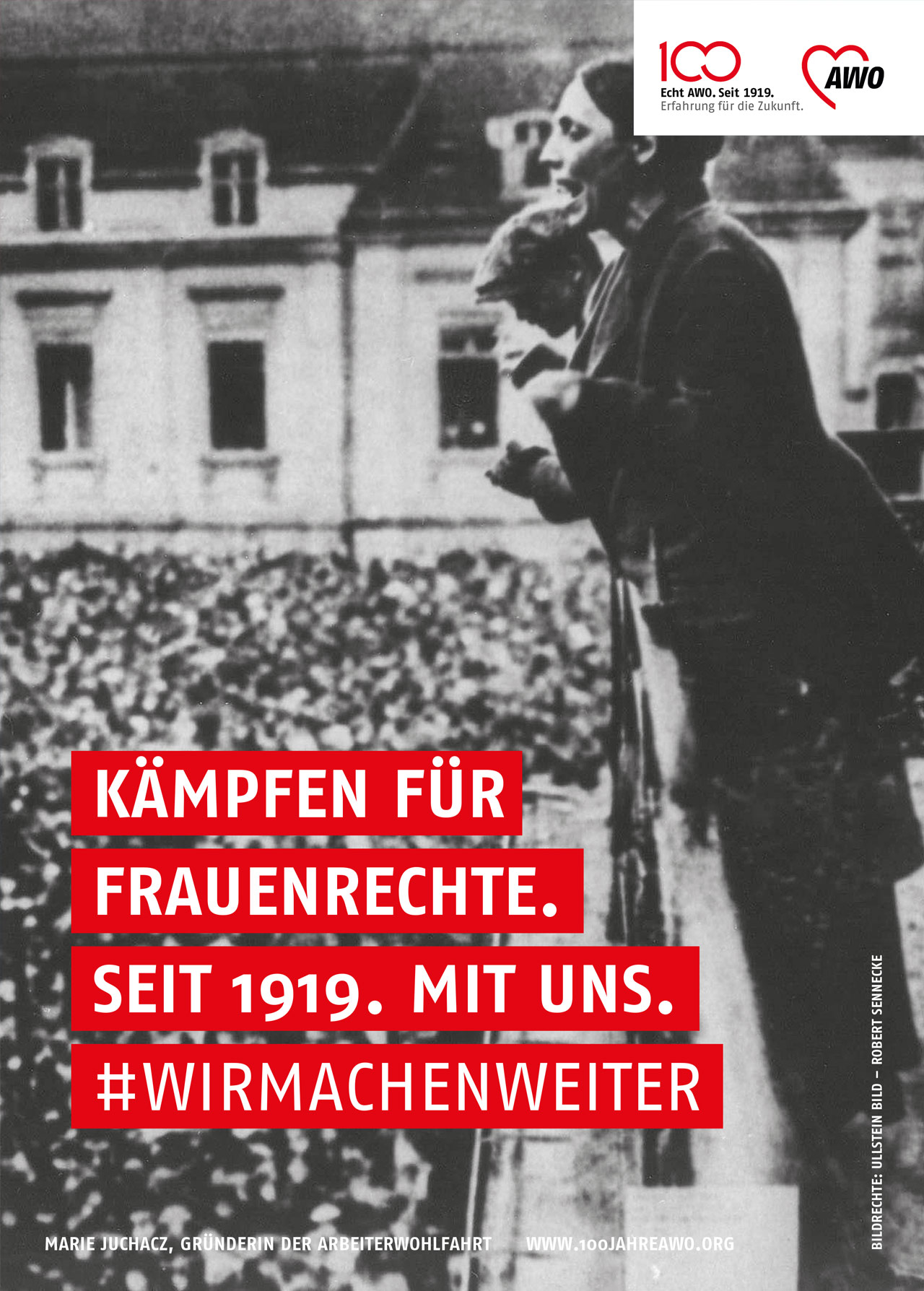 Kämpfen für Frauenrechte. Seit 1919. Mit uns. #WIRMACHENWEITER