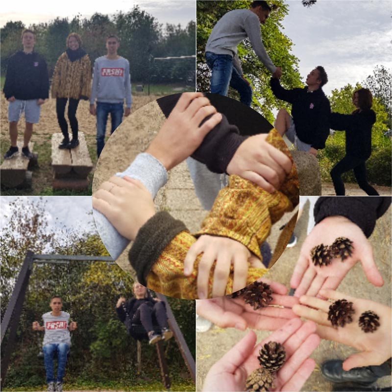 1. Platz I Stefan Klimpke, Lisa Marie Nehls, Fabian Reichardt, Laura Heydrich „Die Werte der Hilfe“ (Gleichheit, Solidarität, Freiheit, Gerechtigkeit, Toleranz)