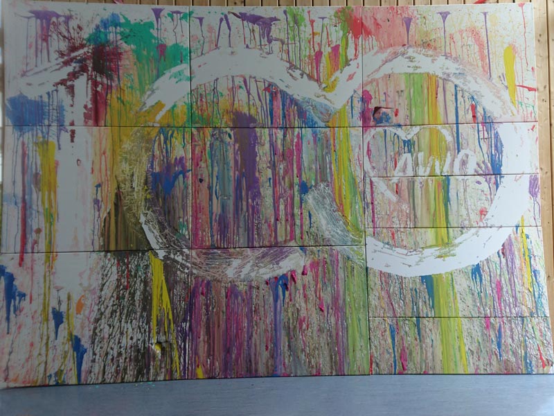 Ergebnis der gemeinsamen Gestaltung einer Leinwand